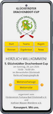 Web App zum Glückstädter Drachenboot-Cup: Rennplan & Ergebnisse...