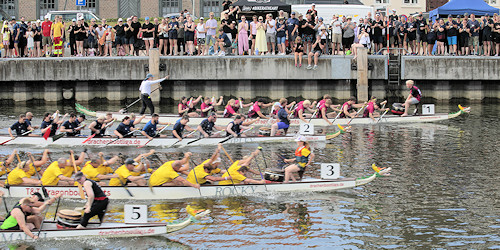 A-Finale beim 5. Glückstädter Drachenboot-Cup