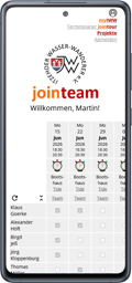 Smartphone mit Terminplaner JoinTeam